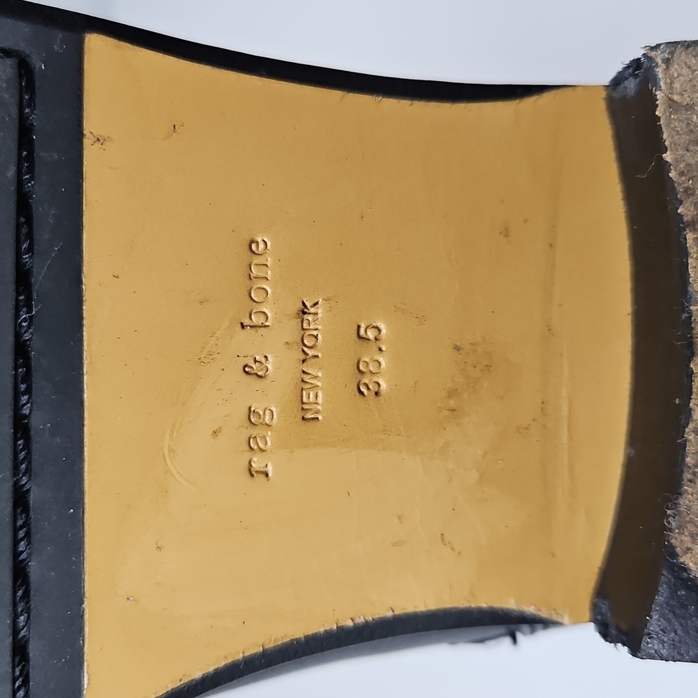 Rag & Bone Abel Moto Black Leather Boots Size 38.5 US Size 8.5 - Picture 2 of 14